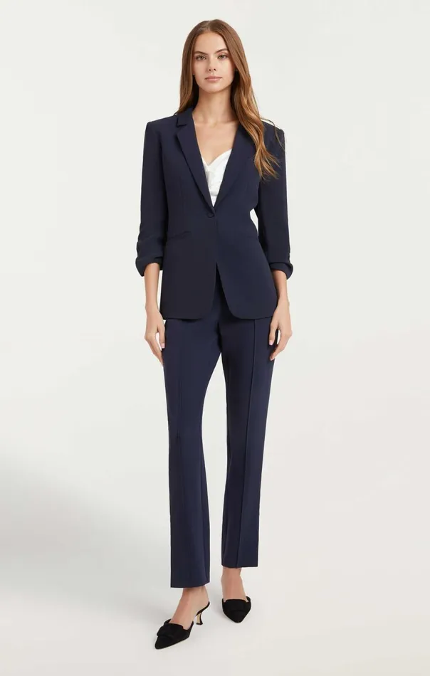 Cinq Sept Crepe Khloe Blazer Navy Women Jackets