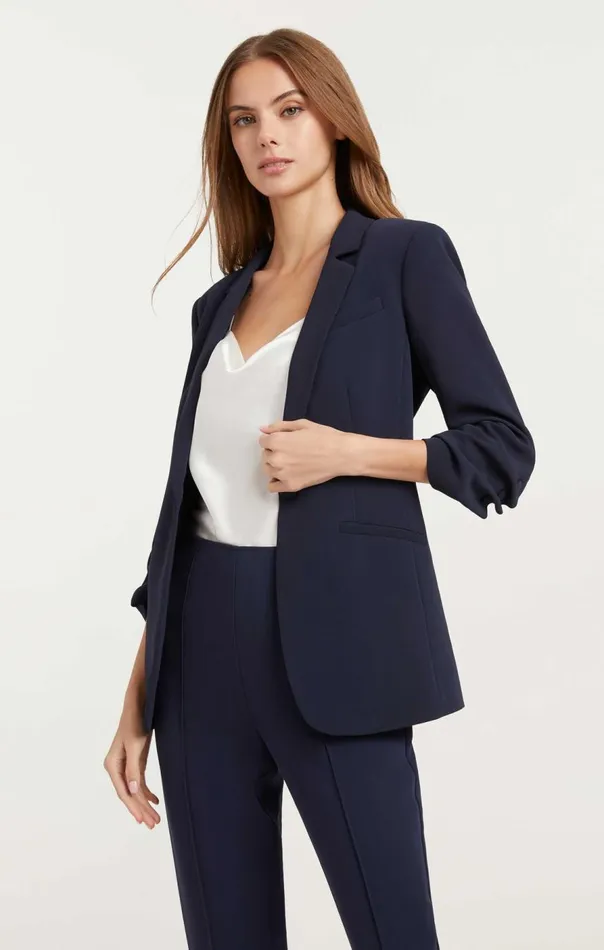 Cinq Sept Crepe Khloe Blazer Navy Women Jackets