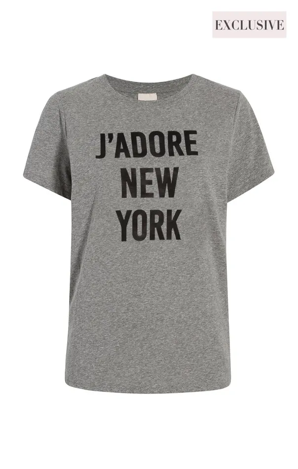 Cinq Sept J039adore New York Tee Heathergreyblack Women Tees