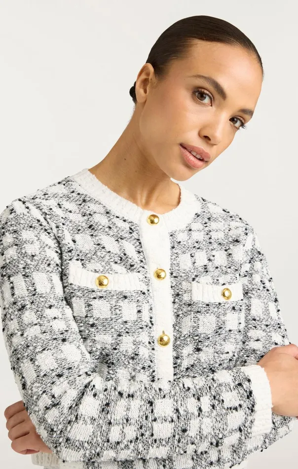 Cinq Sept Kori Cardigan Blackwhite Women Sweaters and Knits