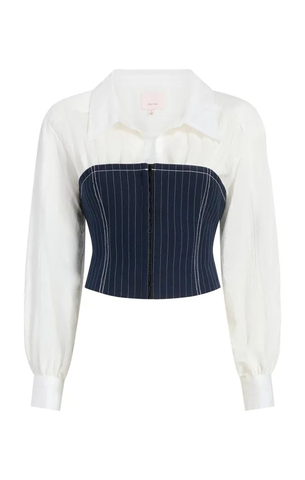 Cinq Sept Levina Top Navyivory Women Long Sleeve Tops