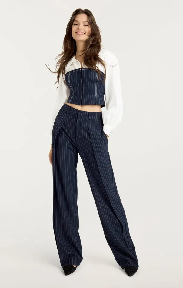 Cinq Sept Levina Top Navyivory Women Long Sleeve Tops