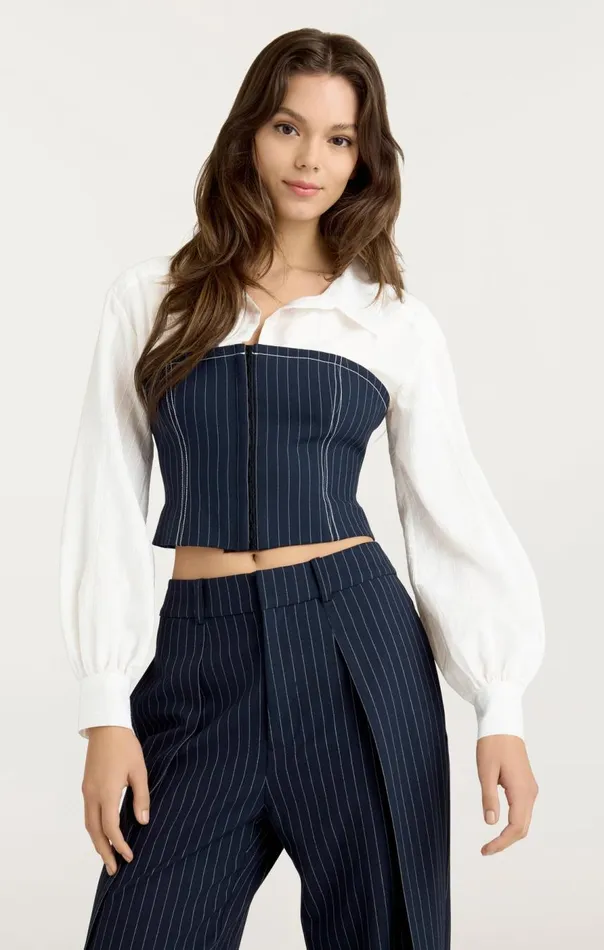 Cinq Sept Levina Top Navyivory Women Long Sleeve Tops