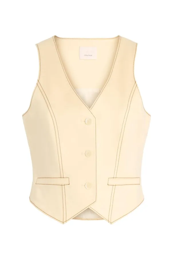 Cinq Sept Lio Vest Gardenia Women Tank Tops and Camisoles