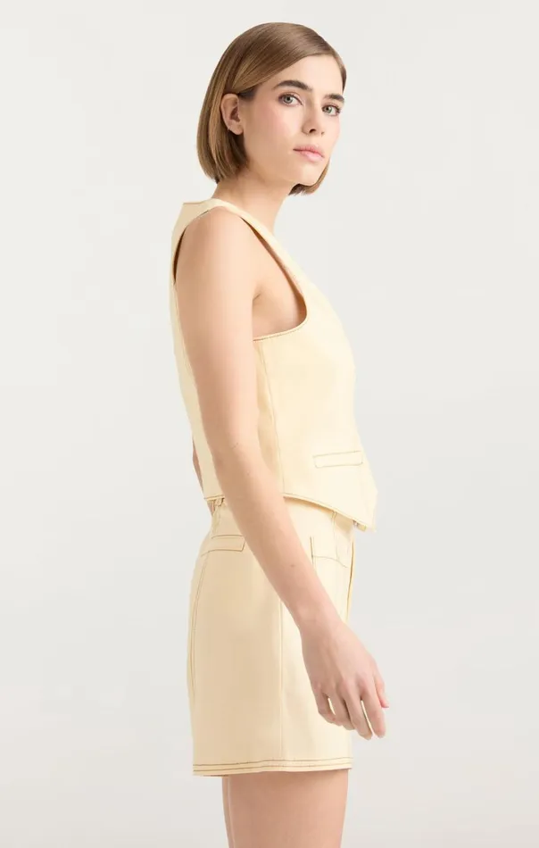 Cinq Sept Lio Vest Gardenia Women Tank Tops and Camisoles