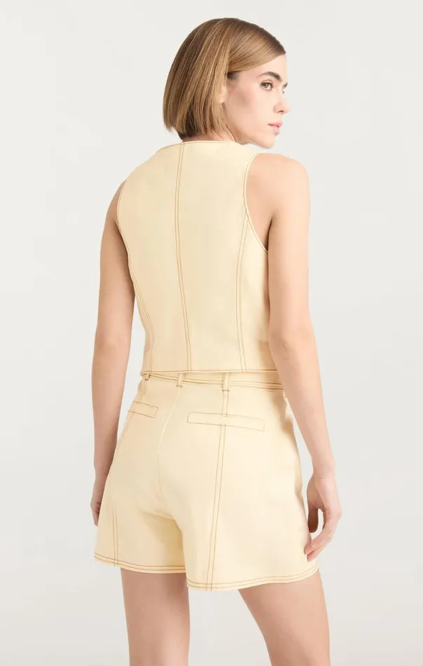 Cinq Sept Lio Vest Gardenia Women Tank Tops and Camisoles