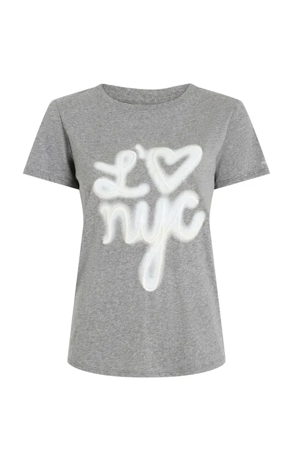 Cinq Sept Love NYC Tee Heathergreywhite Women Tees