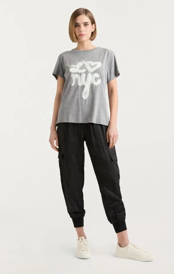 Cinq Sept Love NYC Tee Heathergreywhite Women Tees