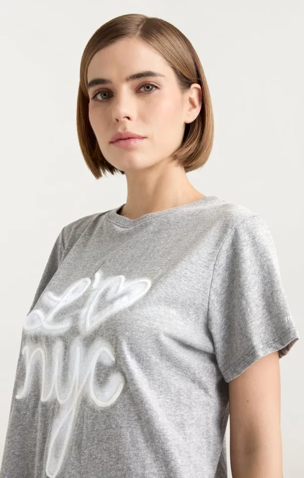 Cinq Sept Love NYC Tee Heathergreywhite Women Tees