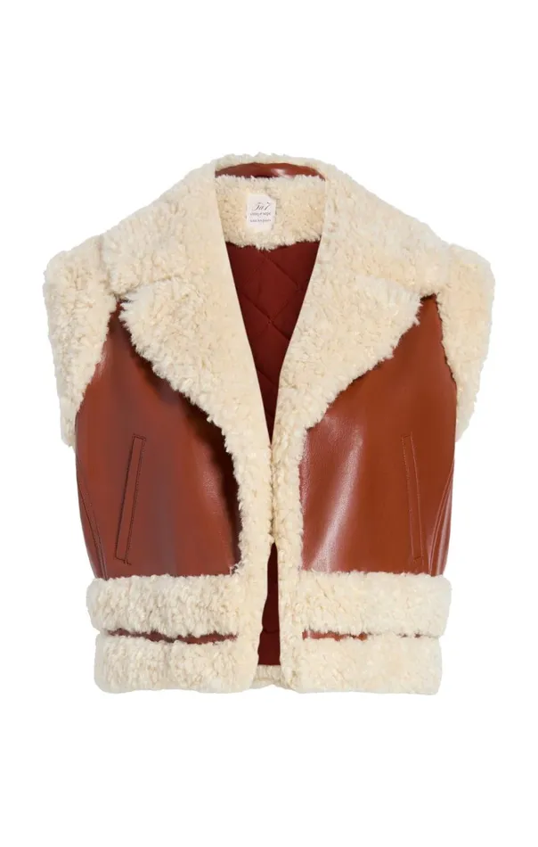 Cinq Sept Nadia Vest Ivorymahogany Women Outerwear