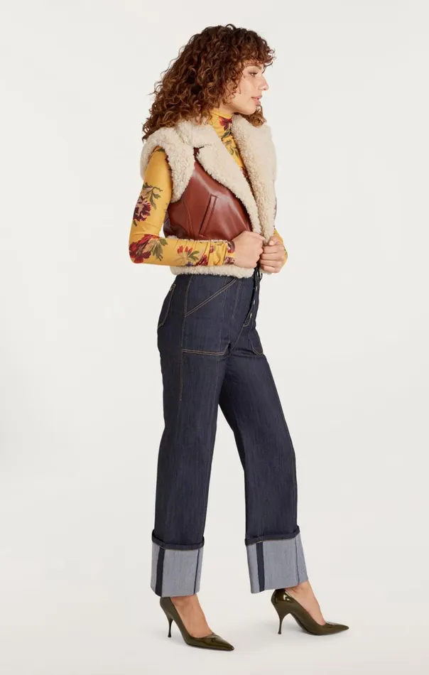 Cinq Sept Nadia Vest Ivorymahogany Women Outerwear