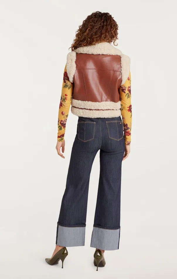 Cinq Sept Nadia Vest Ivorymahogany Women Outerwear