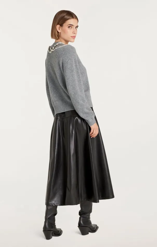 Cinq Sept Necklace Lilliana Pullover Lightheathergrey Women Sweaters and Knits