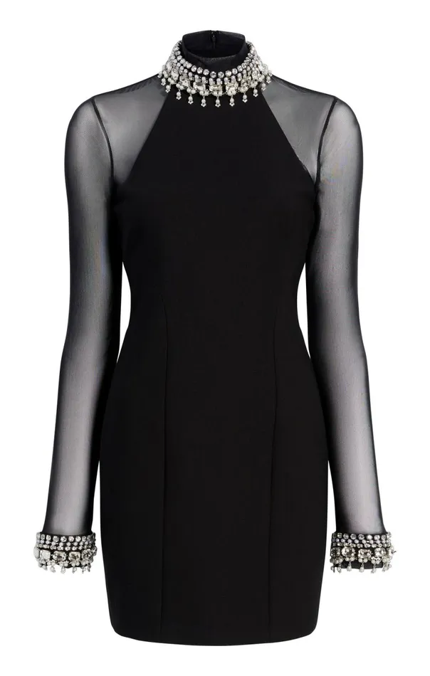 Cinq Sept Pearl Trim Loretta Dress Blacksilver Women Cocktail and Evening