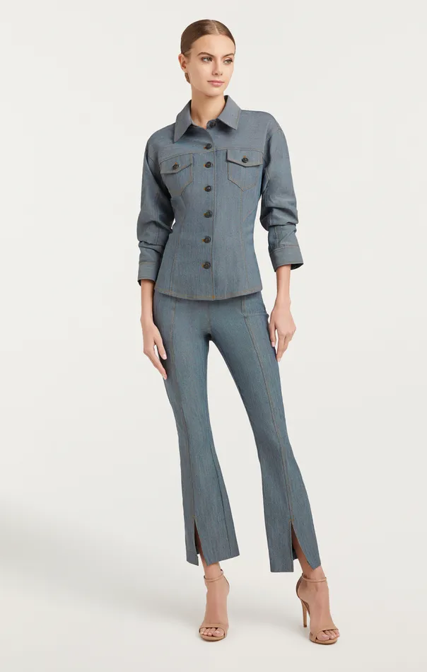 Cinq Sept Reverse Denim Scrunched Canyon Jacket Lightindigo Women Jackets