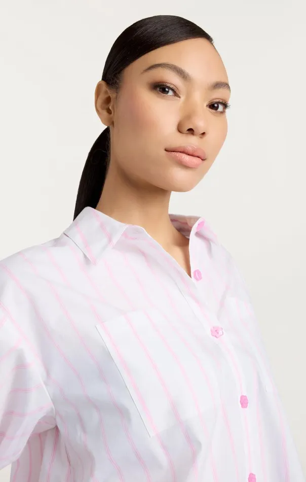 Cinq Sept Sammy Stripe Jacques Top Whitebubblegum Women Coverups