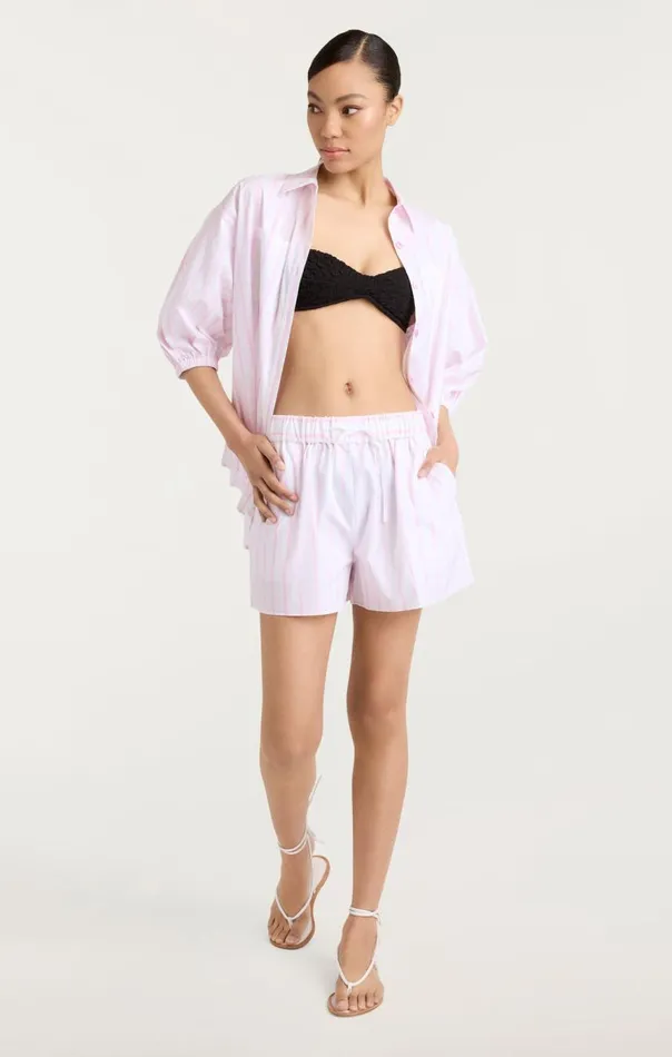 Cinq Sept Sammy Stripe Jacques Top Whitebubblegum Women Coverups