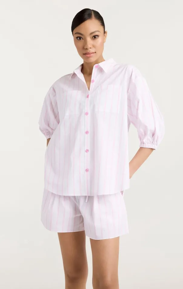 Cinq Sept Sammy Stripe Jacques Top Whitebubblegum Women Coverups