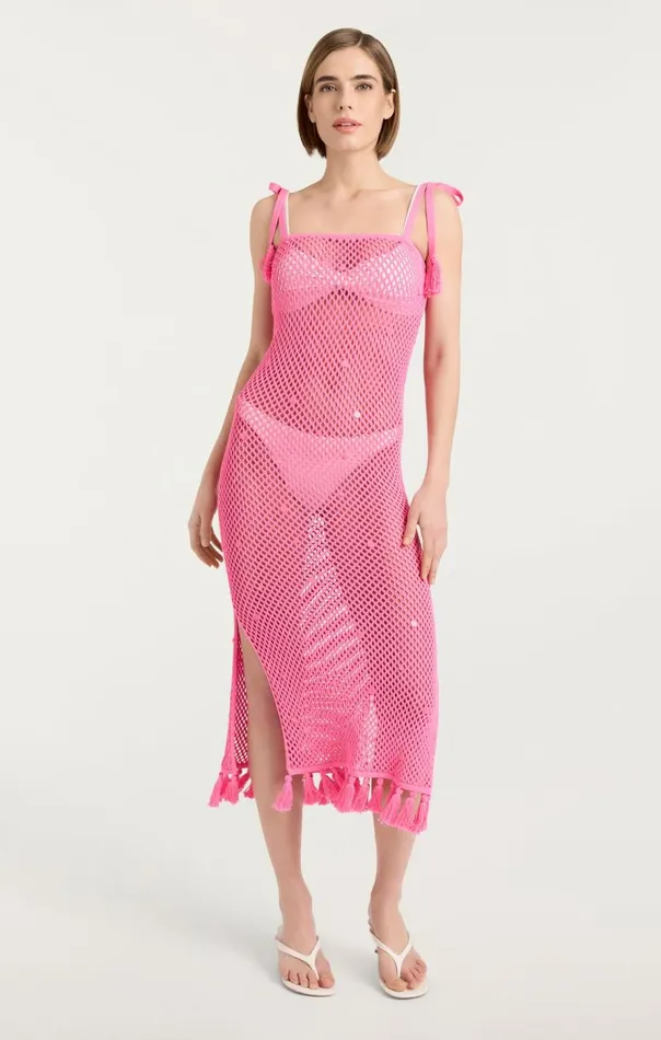 Cinq Sept Sequin Kerry Dress Neonpink Women Coverups