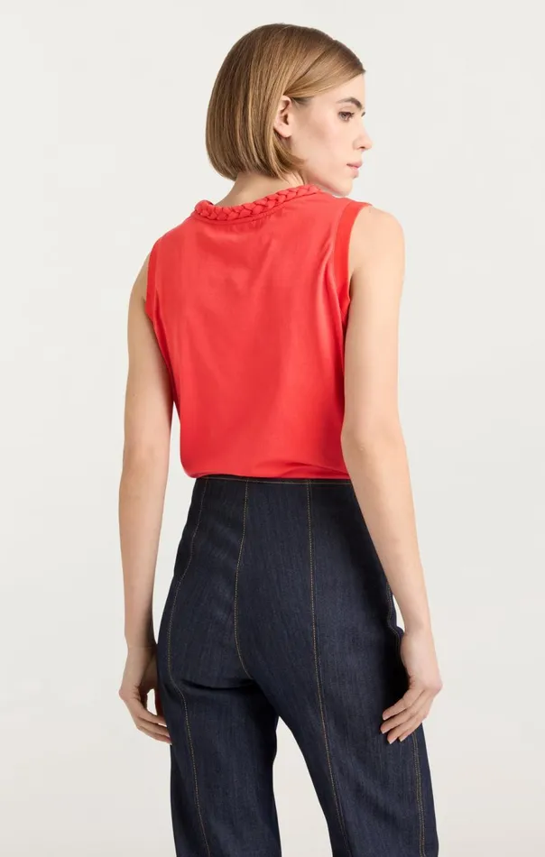 Cinq Sept Sleeveless Braided Tee Deeptangelo Women Tank Tops and Camisoles