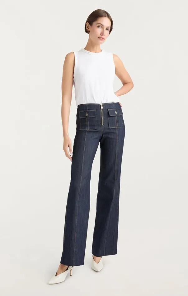 Cinq Sept Sleeveless Braided Tee White Women Tank Tops and Camisoles
