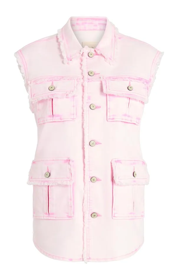Cinq Sept Sleeveless Vera Jacket Flamingo Women Denim
