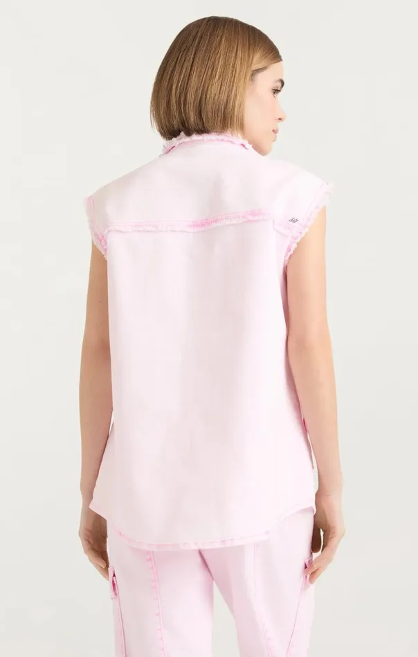 Cinq Sept Sleeveless Vera Jacket Flamingo Women Denim