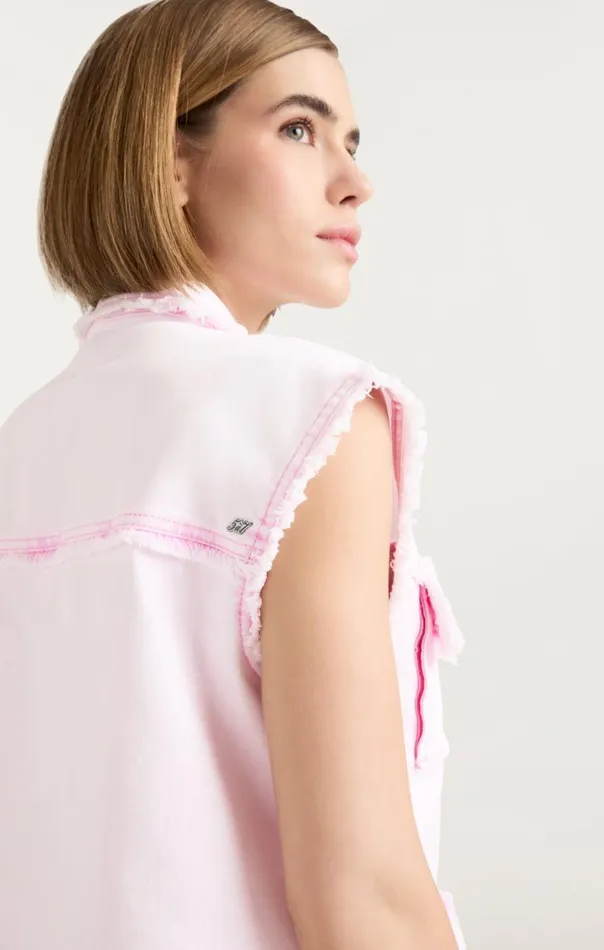 Cinq Sept Sleeveless Vera Jacket Flamingo Women Denim