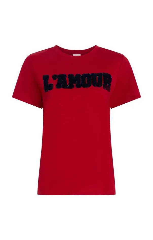 Cinq Sept Toweled L039amour Shrunken Tee Rosewoodnavy Women Tees