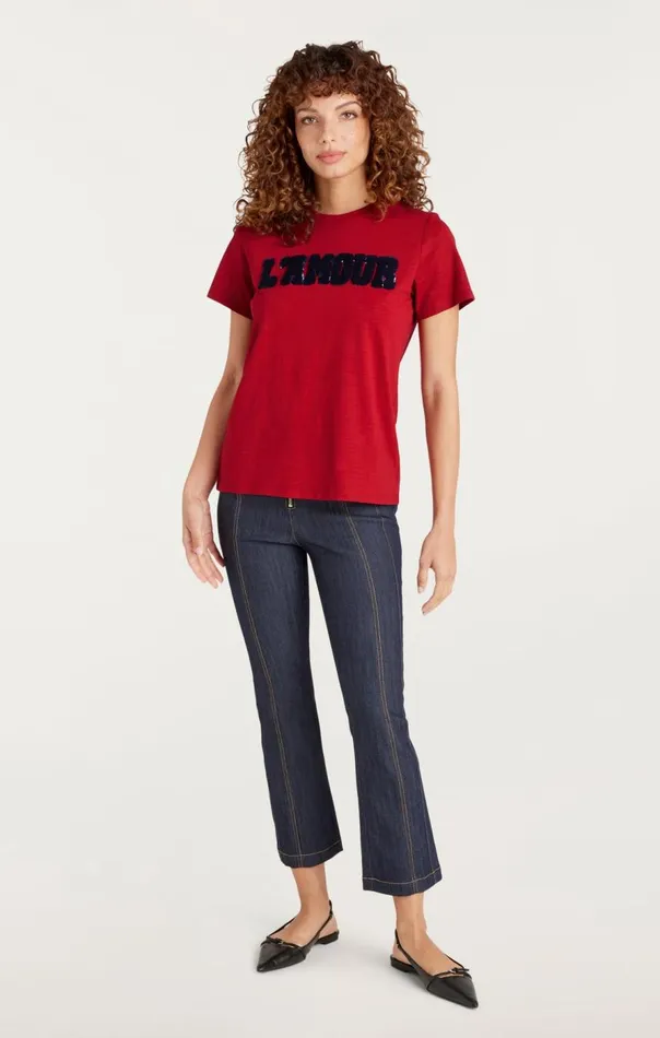 Cinq Sept Toweled L039amour Shrunken Tee Rosewoodnavy Women Tees