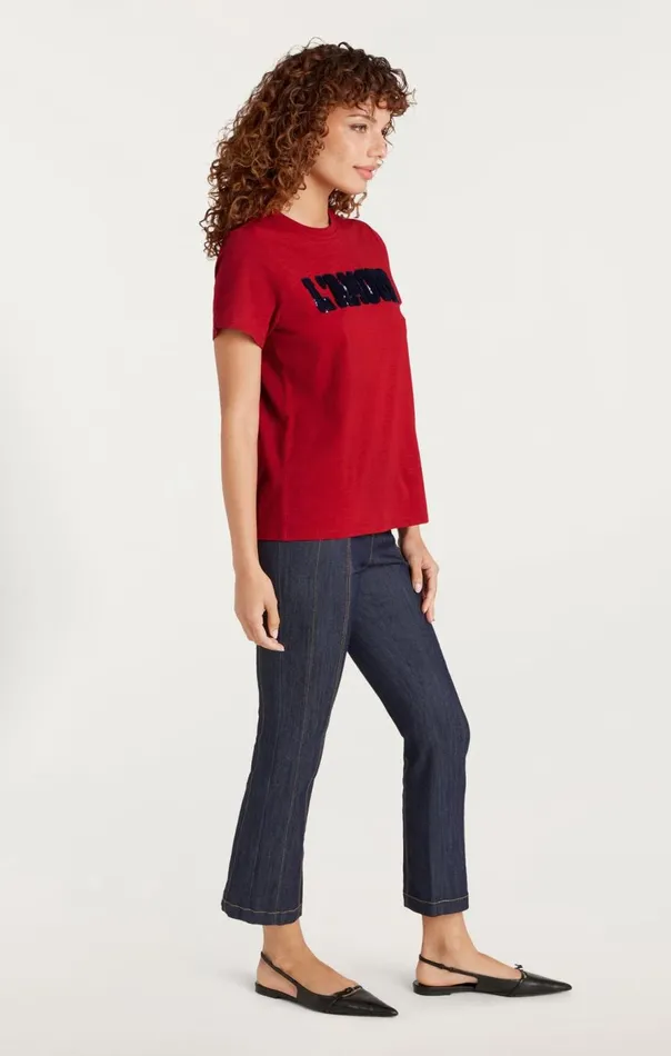 Cinq Sept Toweled L039amour Shrunken Tee Rosewoodnavy Women Tees