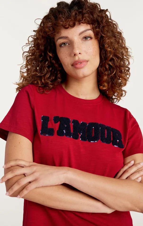 Cinq Sept Toweled L039amour Shrunken Tee Rosewoodnavy Women Tees