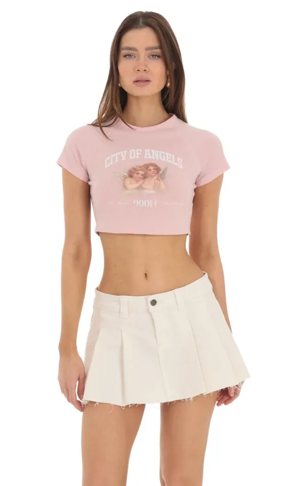 City Of Los Angeles Graphic TShirt Pink Women LUCY IN THE SKY Tshirts