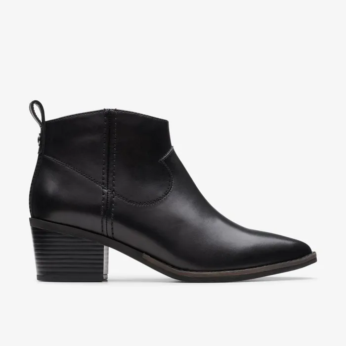 Clarks Ankle Boots Morzine Sky Ankle Boot Black Leather 8211 Women