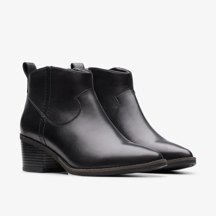 Clarks Ankle Boots Morzine Sky Ankle Boot Black Leather 8211 Women
