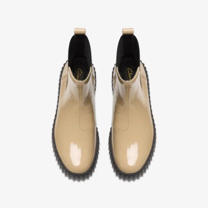 Clarks Ankle Boots Torhill Maple Beige Patent 8211 Women