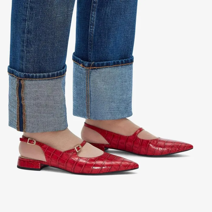 Clarks Ballet Pumps Sensa 15 Shine Red Interest 8211 Women