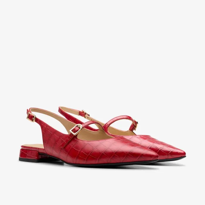 Clarks Ballet Pumps Sensa 15 Shine Red Interest 8211 Women