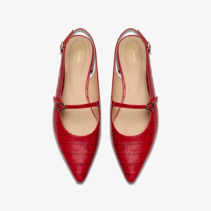 Clarks Ballet Pumps Sensa 15 Shine Red Interest 8211 Women