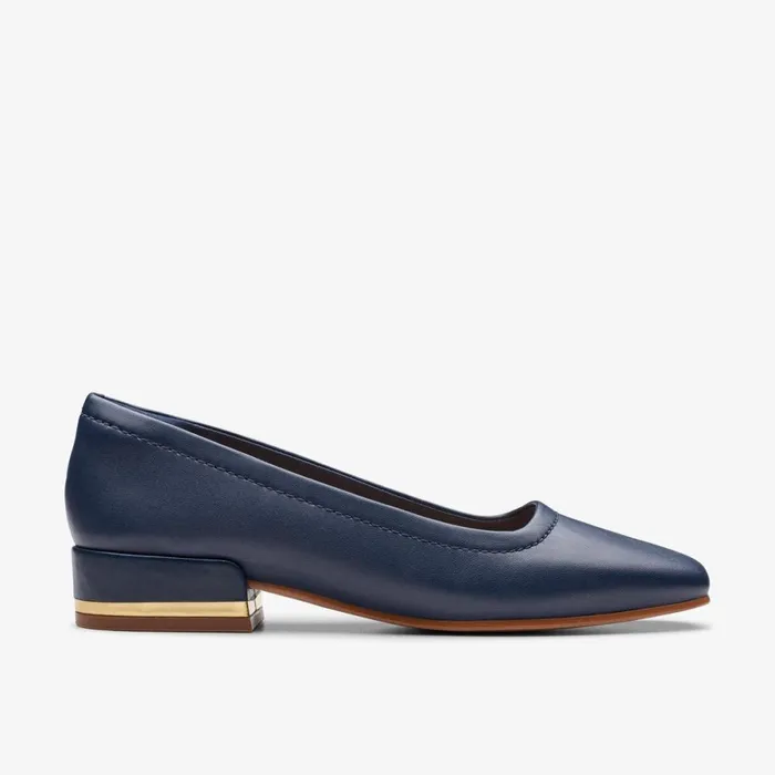 Clarks Ballet Pumps Seren 30 Court Navy Leather 8211 Women