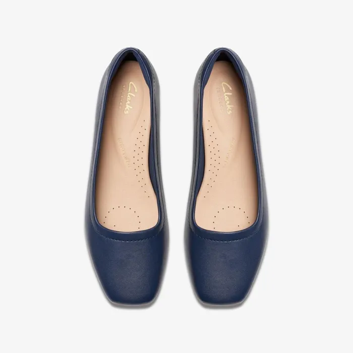 Clarks Ballet Pumps Seren 30 Court Navy Leather 8211 Women