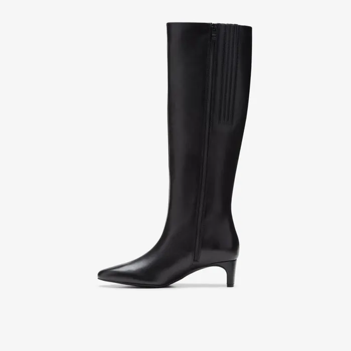 Clarks Black Boots Edina Tall Black Leather 8211 Women