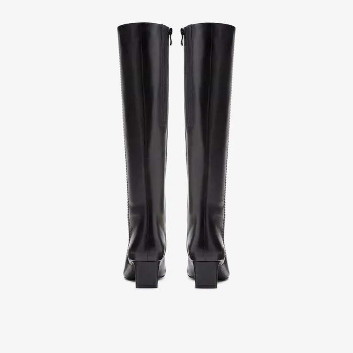 Clarks Black Boots Edina Tall Black Leather 8211 Women