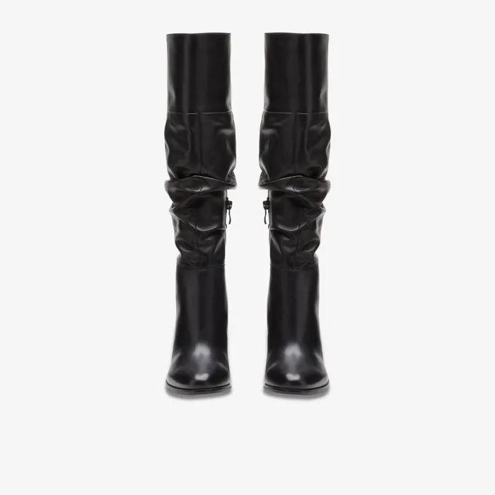 Clarks Black Boots Freva 85 Slouch Black Leather 8211 Women