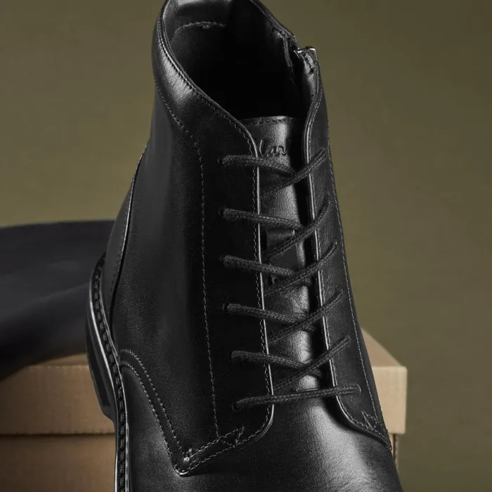 Clarks Black Shoes Aldwin Cap Black Leather 8211 Men
