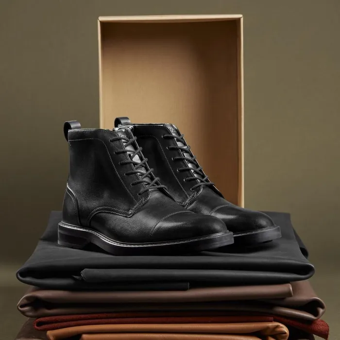 Clarks Black Shoes Aldwin Cap Black Leather 8211 Men