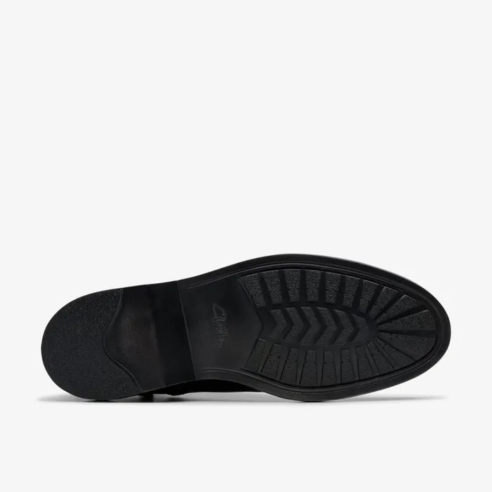 Clarks Black Shoes Aldwin Cap Black Leather 8211 Men