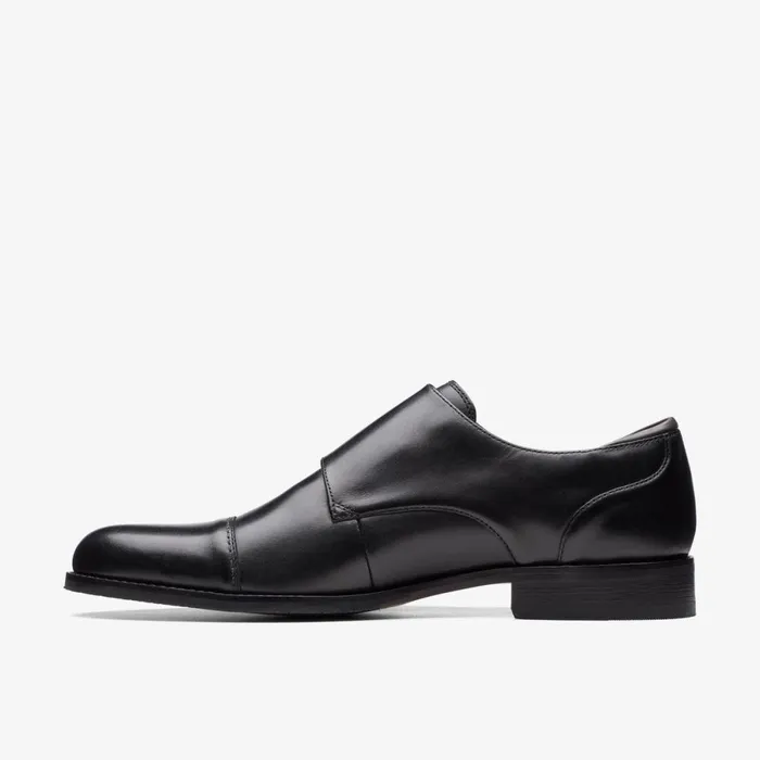 Clarks Black Shoes Craft Arlo Monk Black Leather 8211 Men