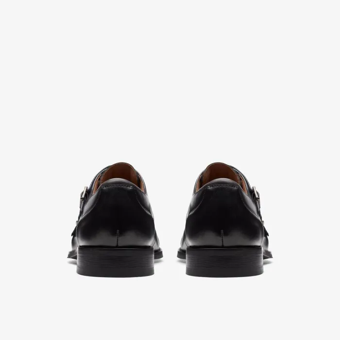 Clarks Black Shoes Craft Arlo Monk Black Leather 8211 Men