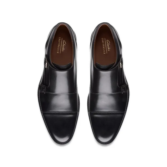 Clarks Black Shoes Craft Arlo Monk Black Leather 8211 Men